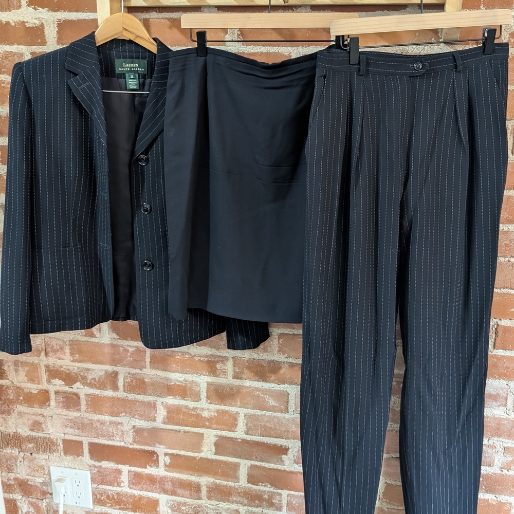 Vintage 90's Lauren Ralph Lauren Pinstripe Suit Set